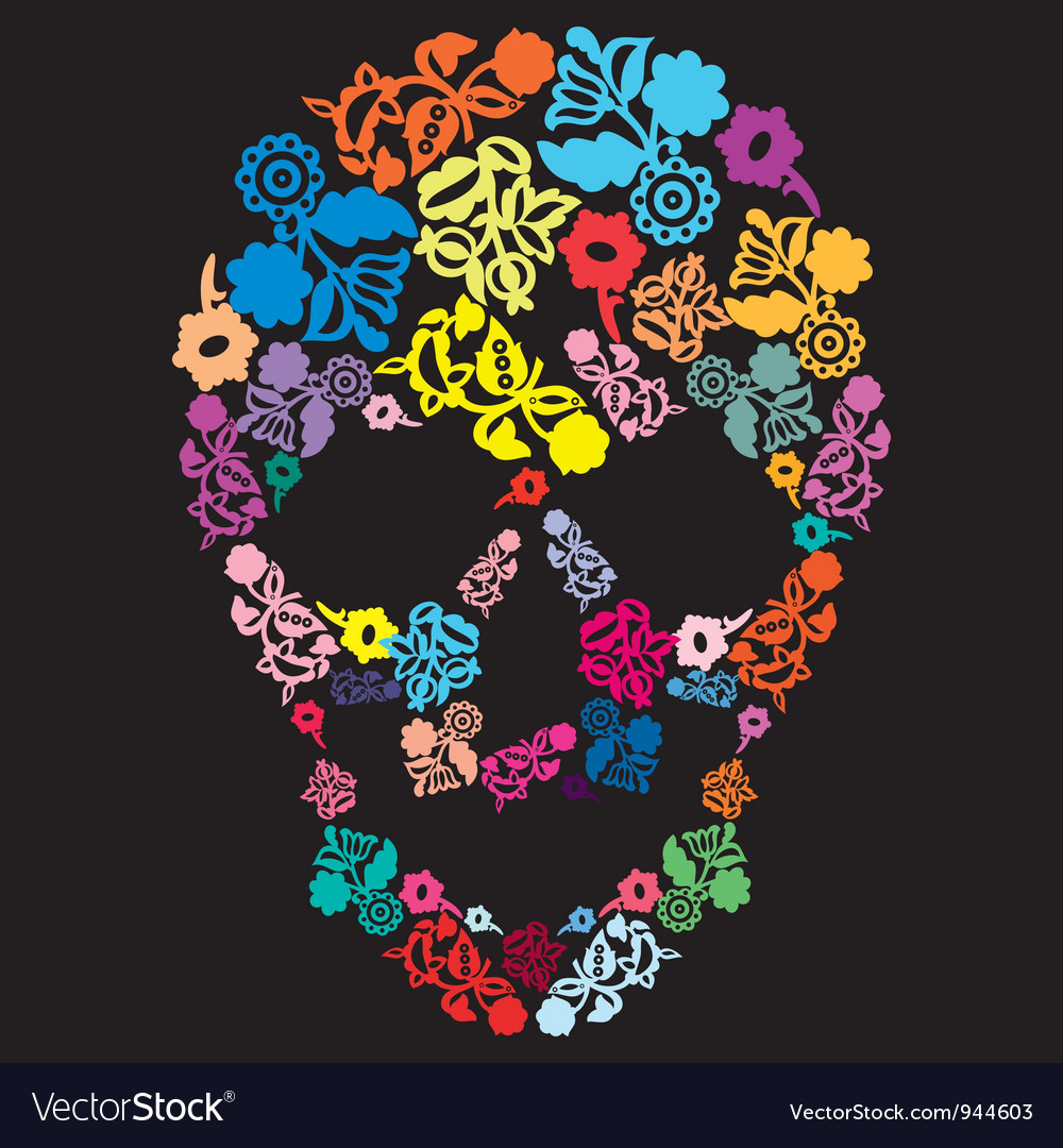 Floral skull