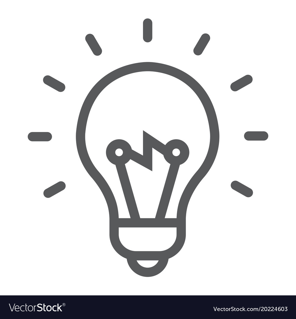 Light bulb line icon e learning and education Vector Image