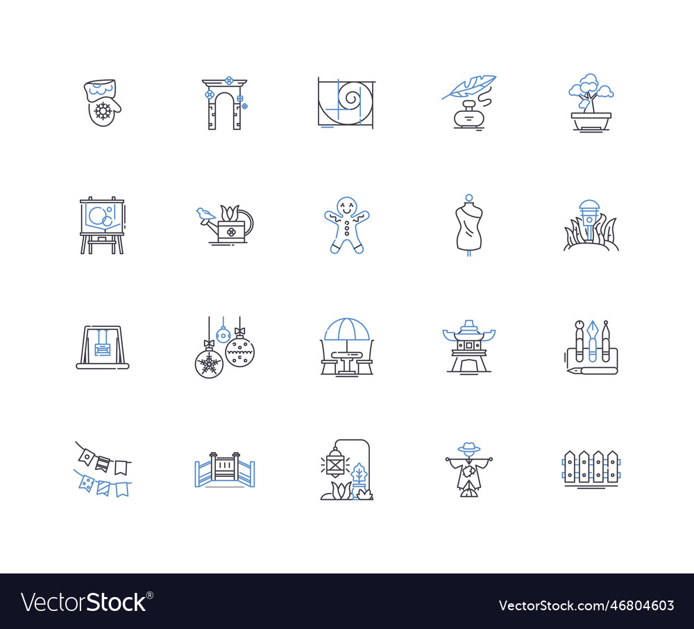 Original enterprise line icons collection Vector Image