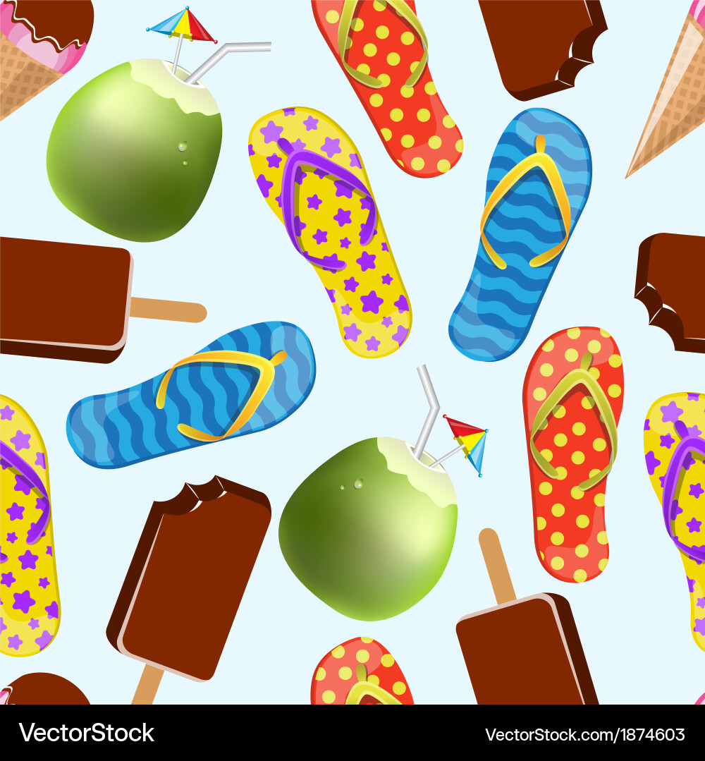 Seamless background with ice cream coconut and sl Vector Image