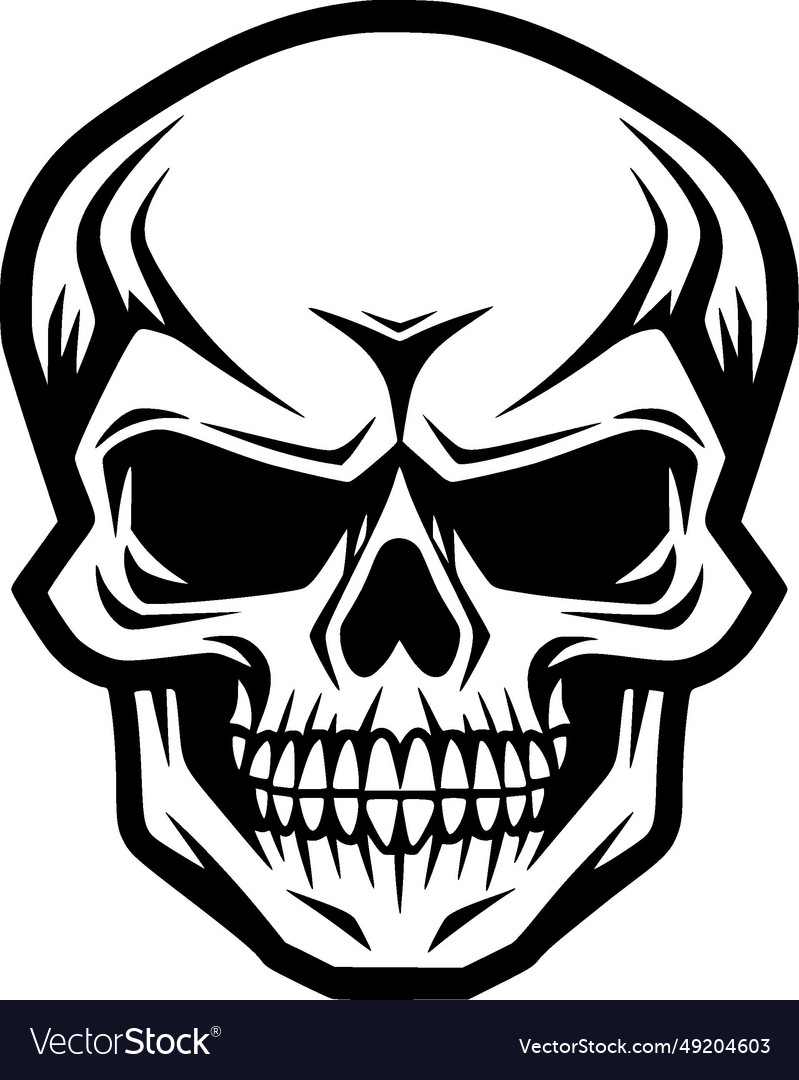 Skull - black and white Royalty Free Vector Image