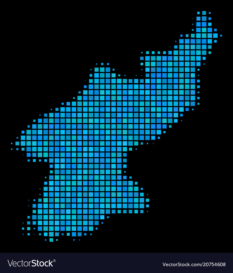 Blue halftone north korea map