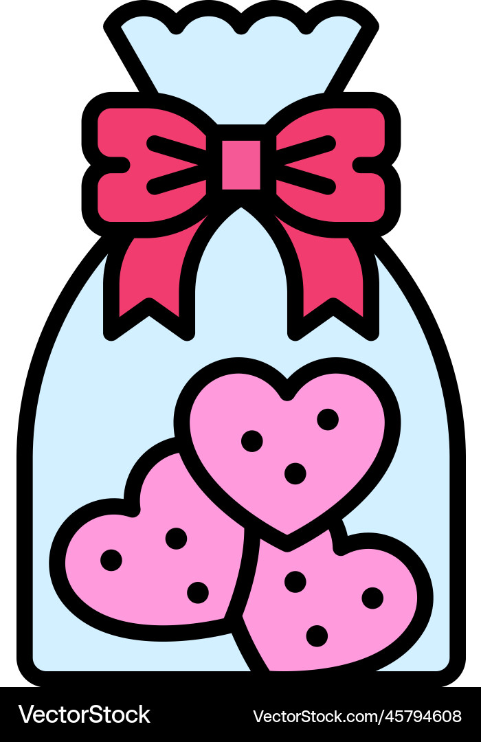 Cookies bag icon valentines day related Royalty Free Vector