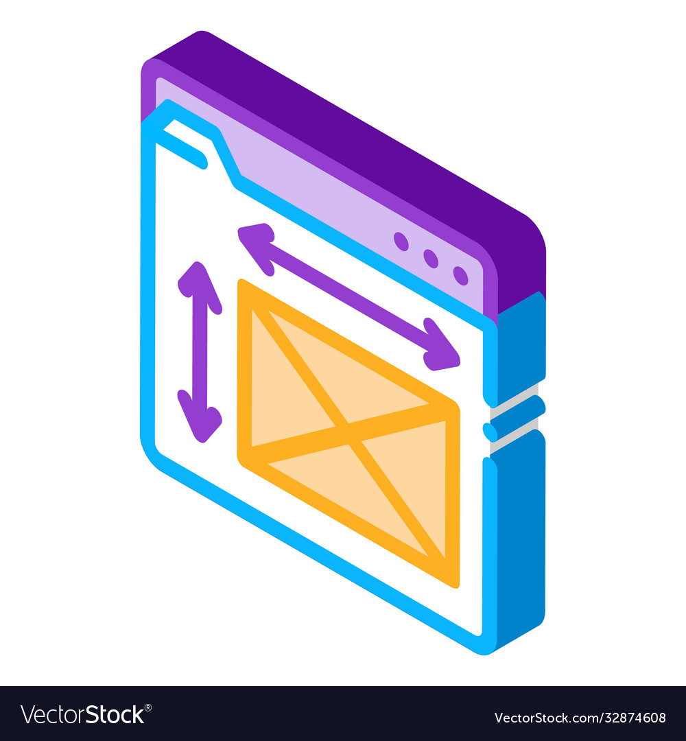 Front end web design sizes isometric icon