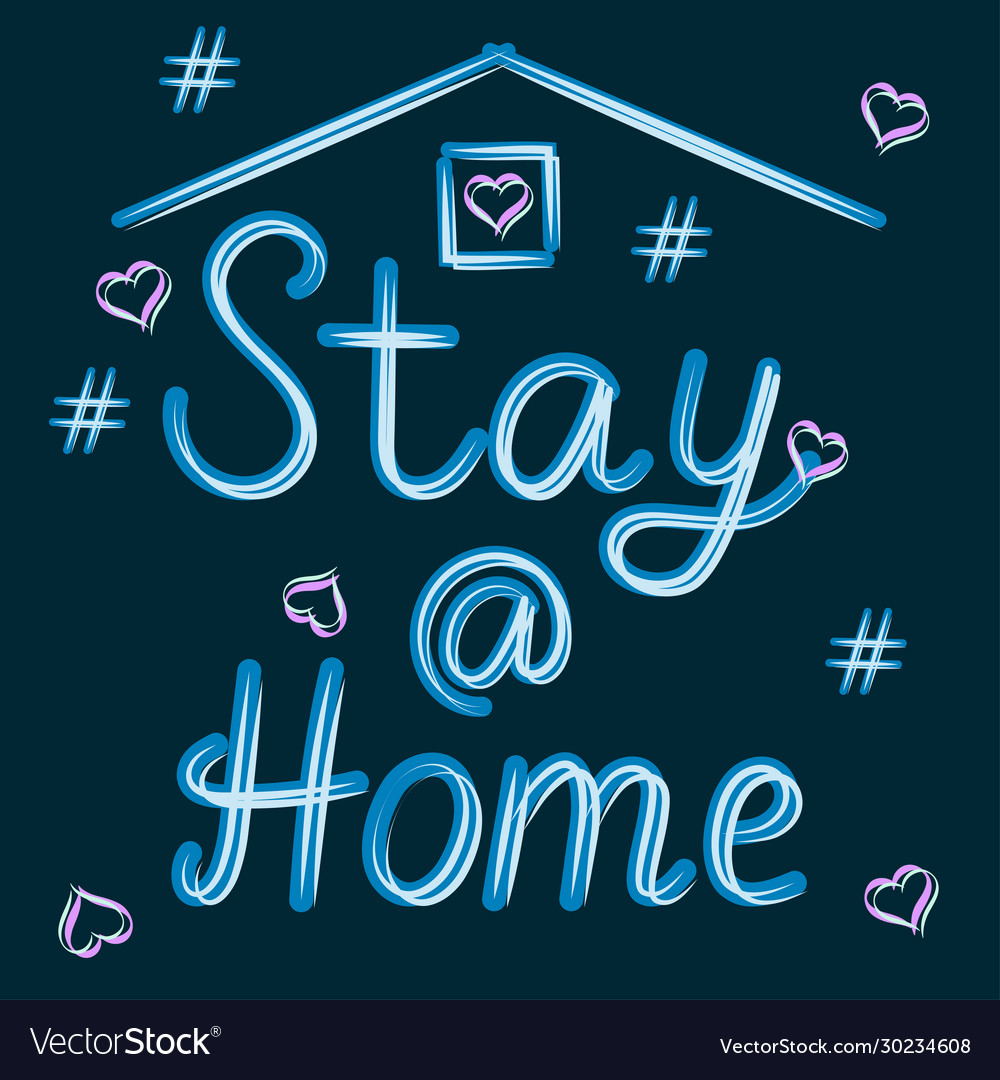 Image a house logo with call to stay home