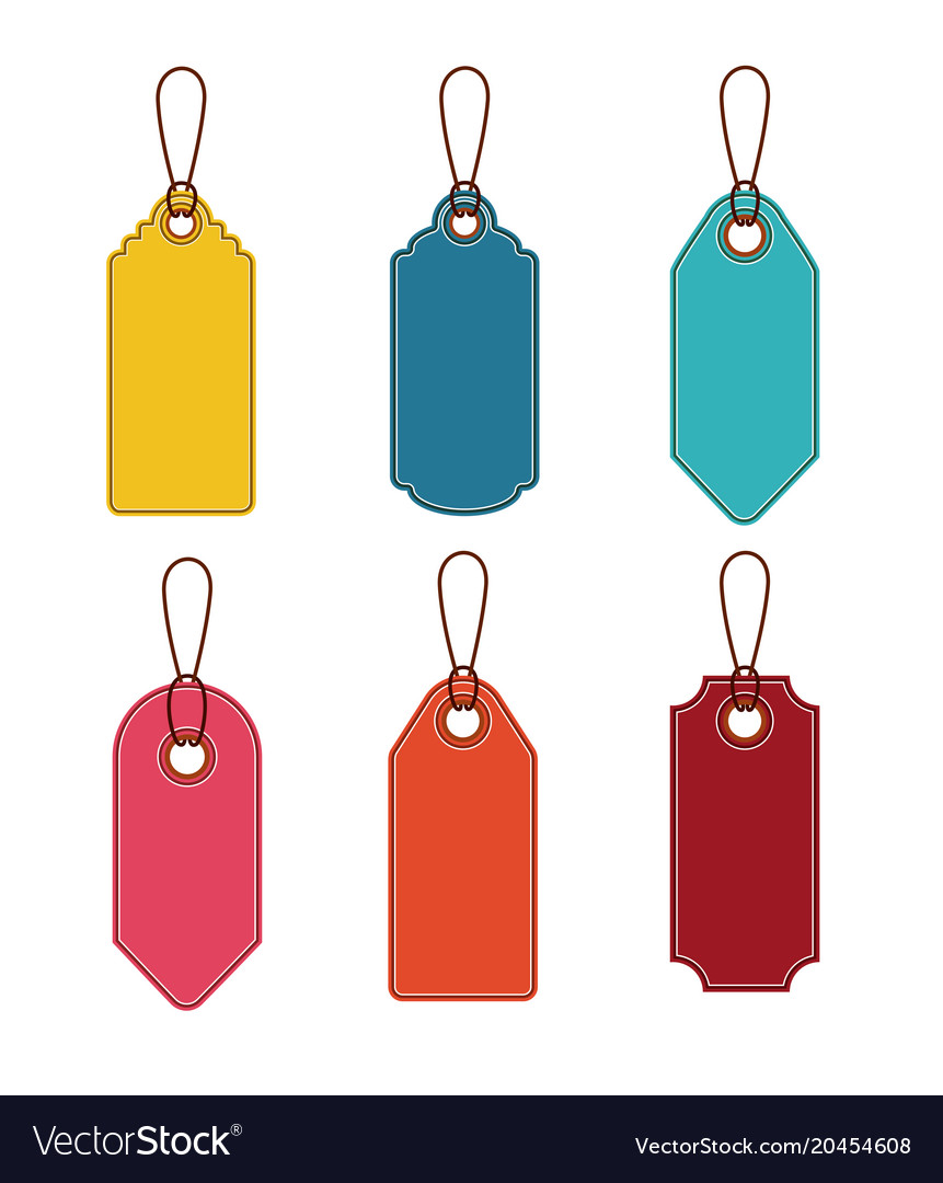 Isolated set of hanging tags Royalty Free Vector Image