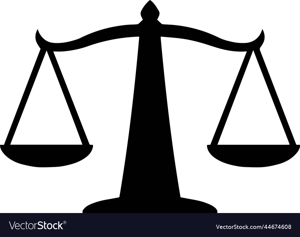 Justice scale lawyer occupation legal sue fair Vector Image