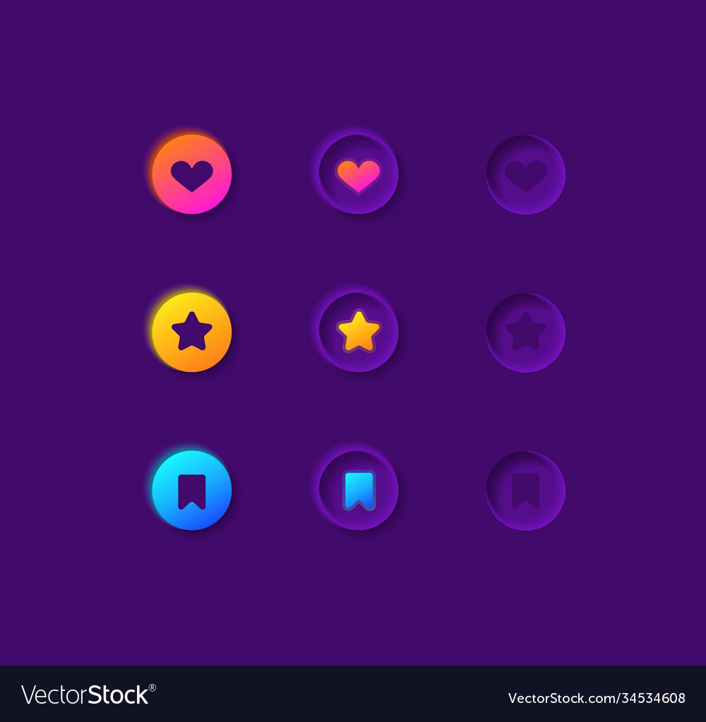 Like buttons ui elements kit vector image Like buttons ui elements kit