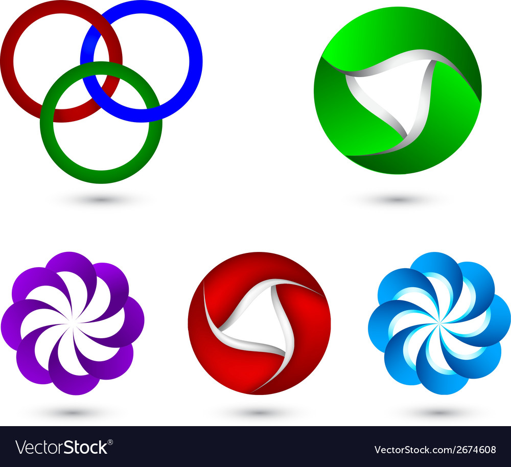 Logo 3d design set Royalty Free Vector Image - VectorStock