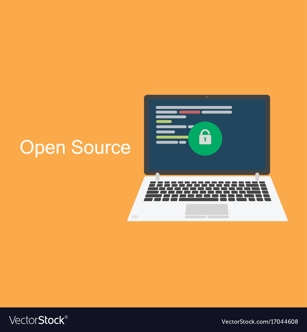 Open Source Konzept Laptop mit Programmiercode