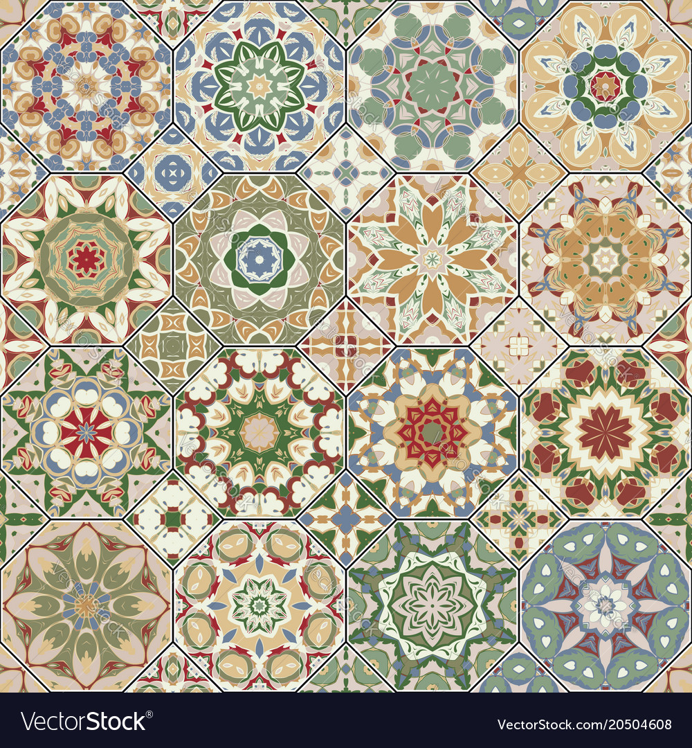 Set of octagonal and square patterns