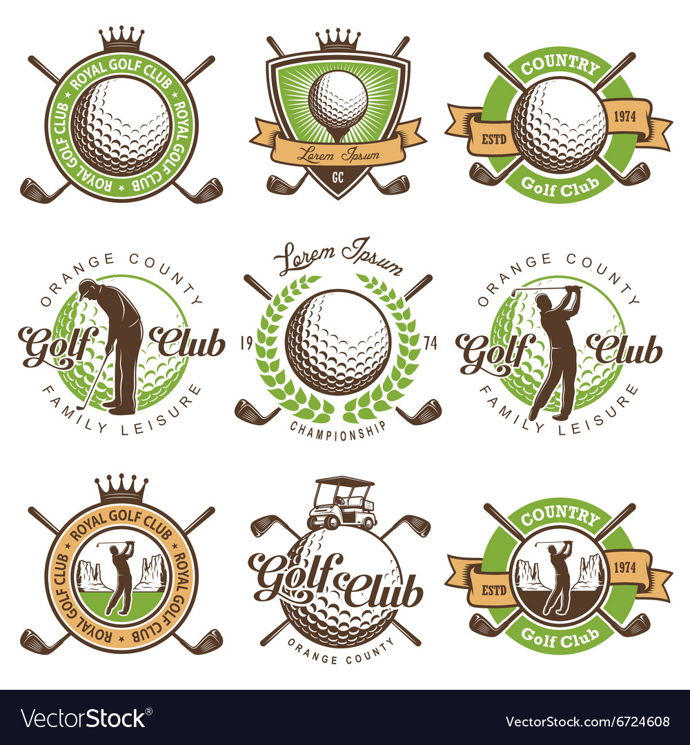 Set of vintage golf emblems Royalty Free Vector Image