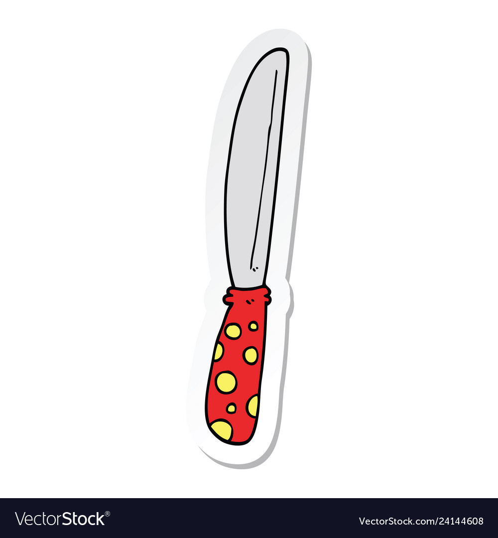 Sticker of a cartoon knife