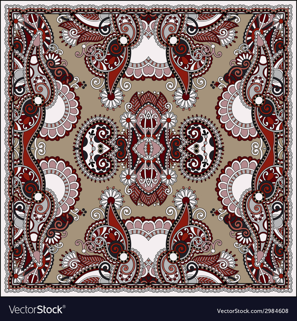 Traditional ornamental floral paisley bandanna Vector Image