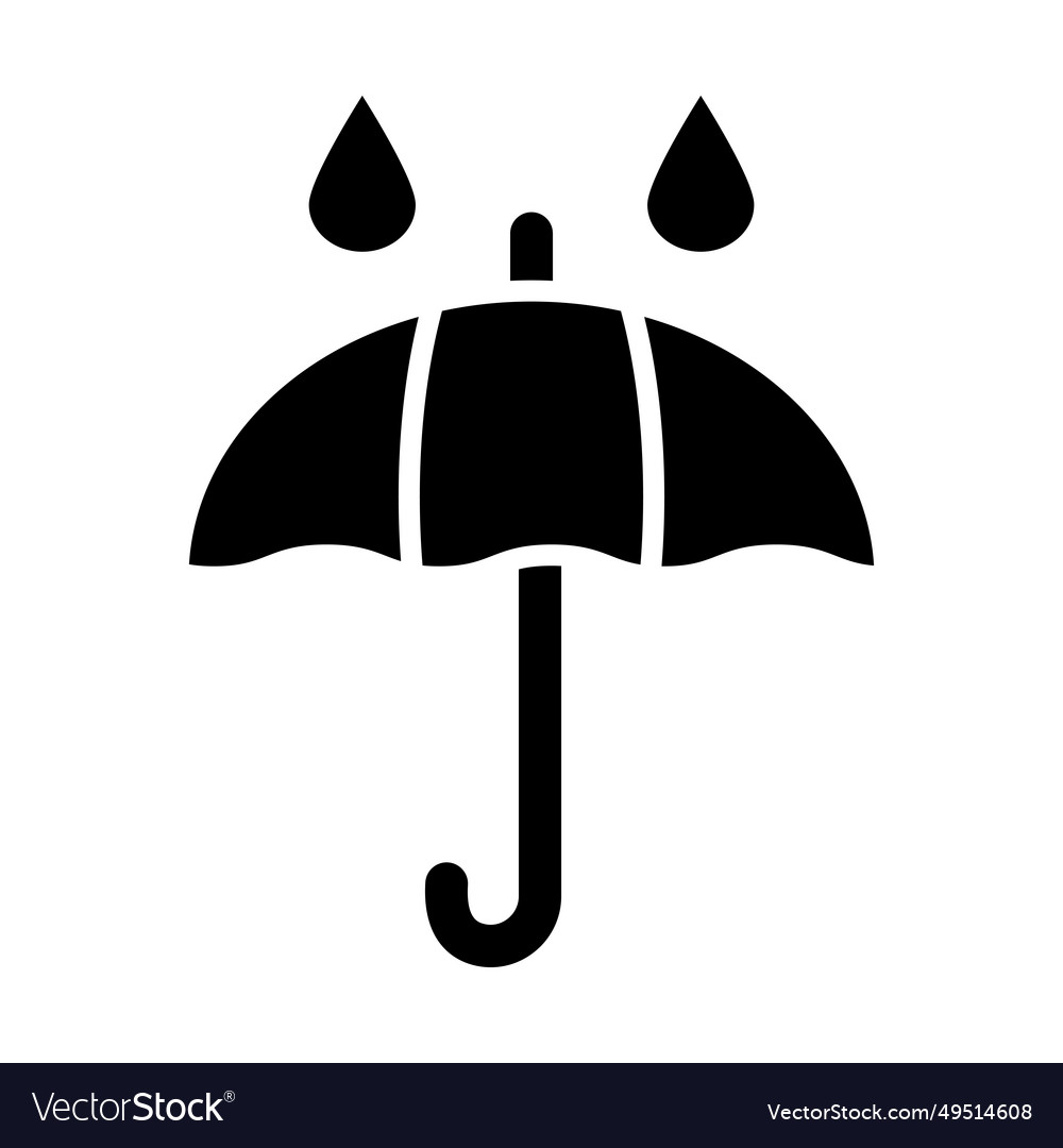 Umbrella with rain drops glyph icon for personal Vector Image