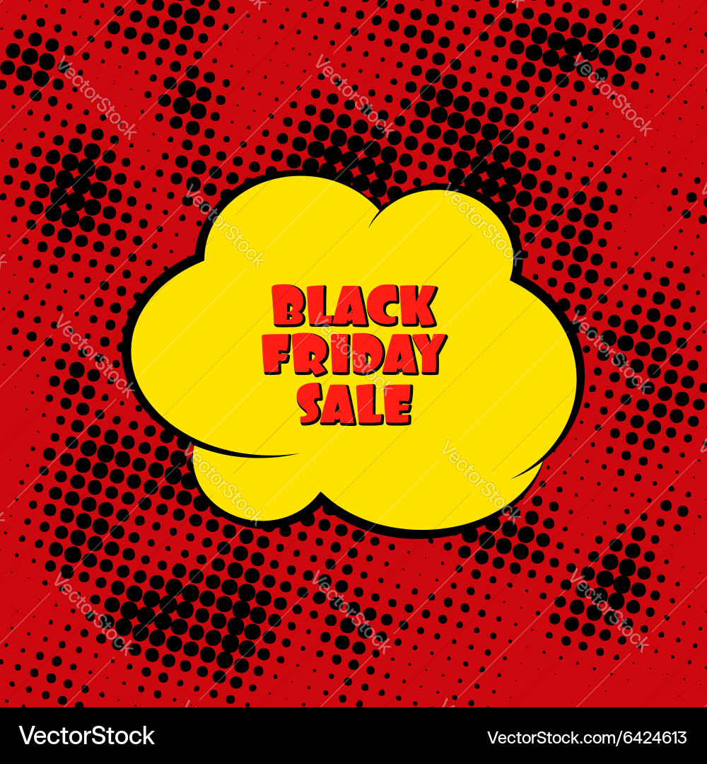 Black Friday Sale Pop Art Banner Royalty Free Vector Image