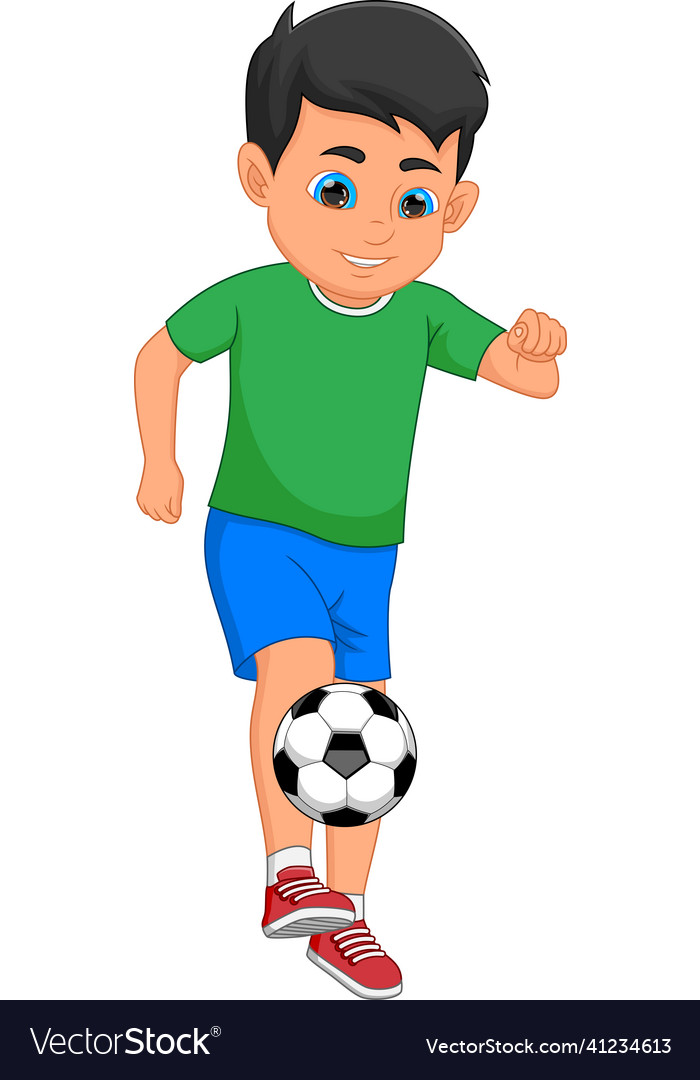 Boy soccer player isolated Royalty Free Vector Image