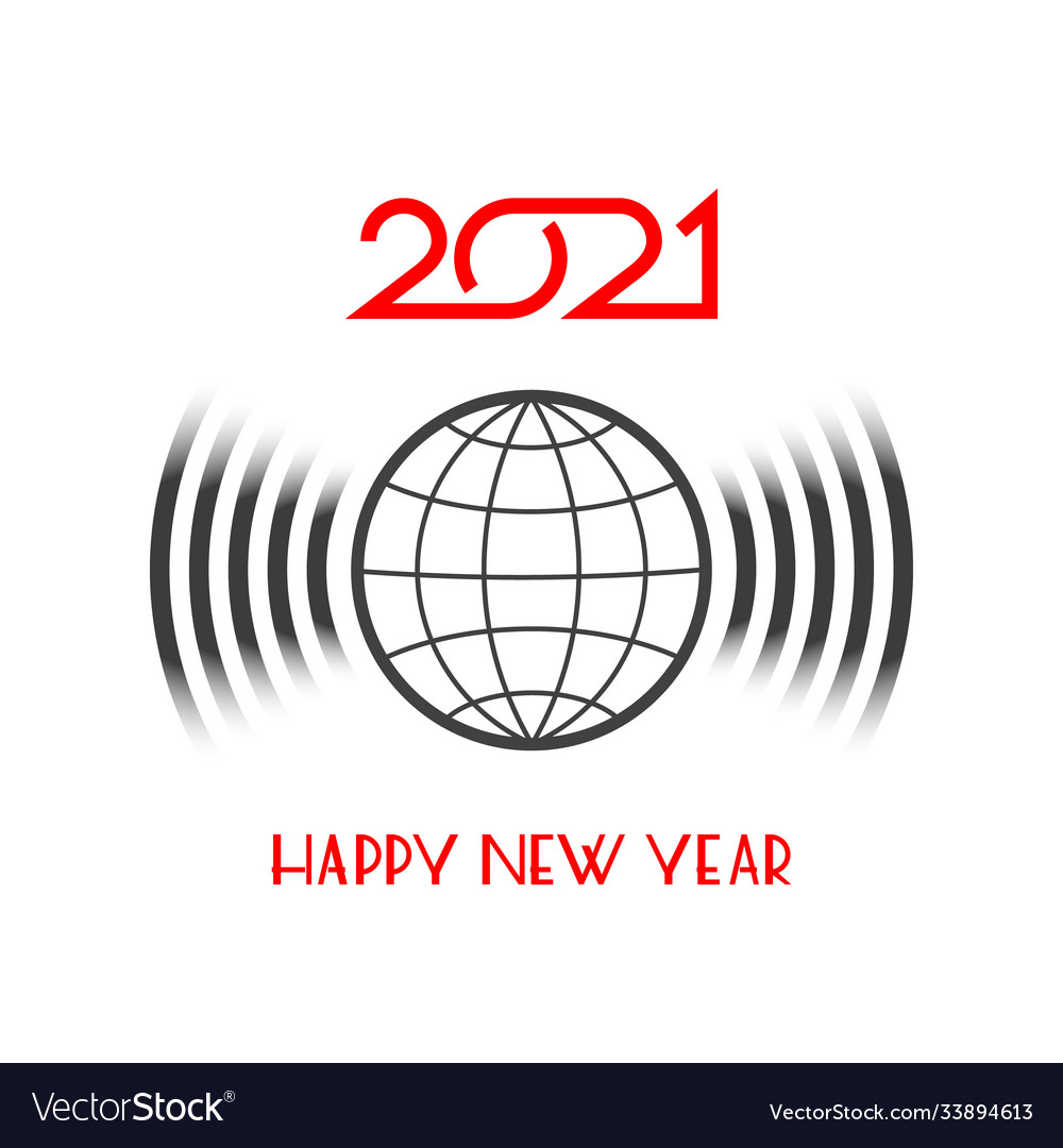 Happy new year 2021 flat icon isolated on white