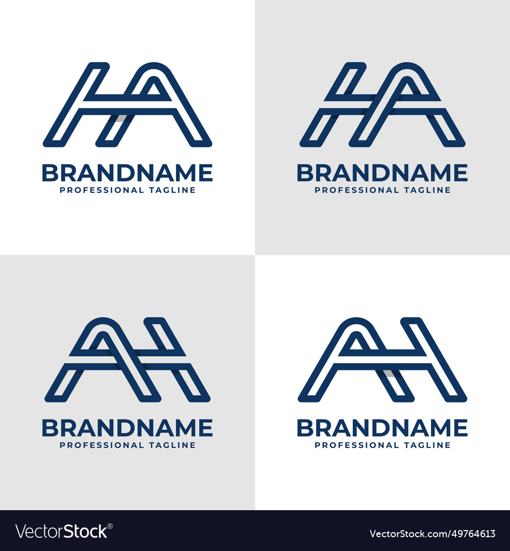 Modern letter ha monogram logo set suitable Vector Image