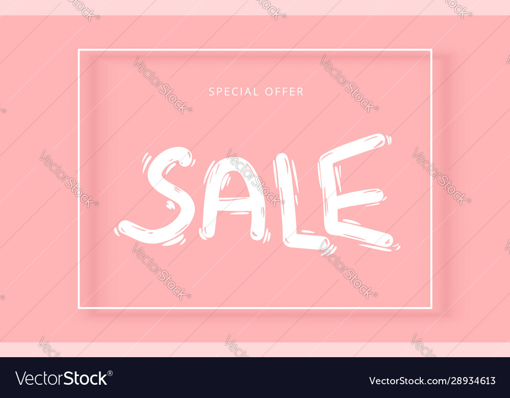 Sale hand drawn text stylized brush word