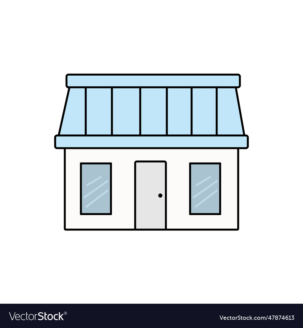 Simple store building design Royalty Free Vector Image