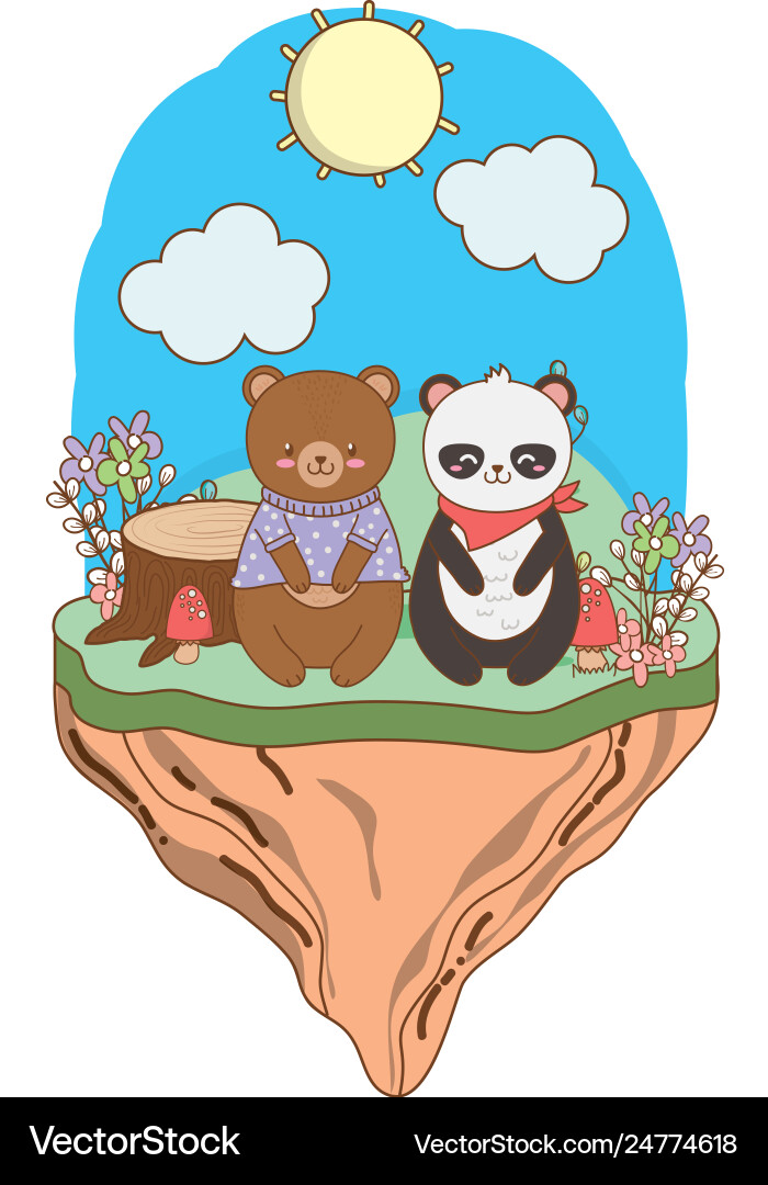 Cute little animals cartoon Royalty Free Vector Image