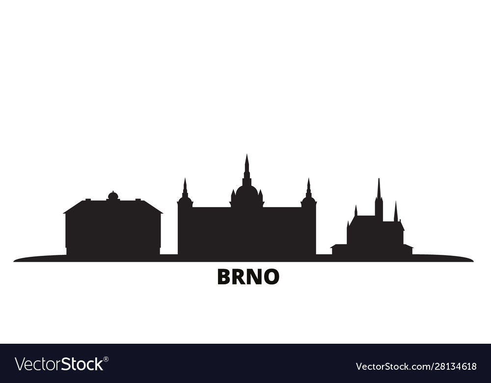 Czech republic brno city skyline isolated