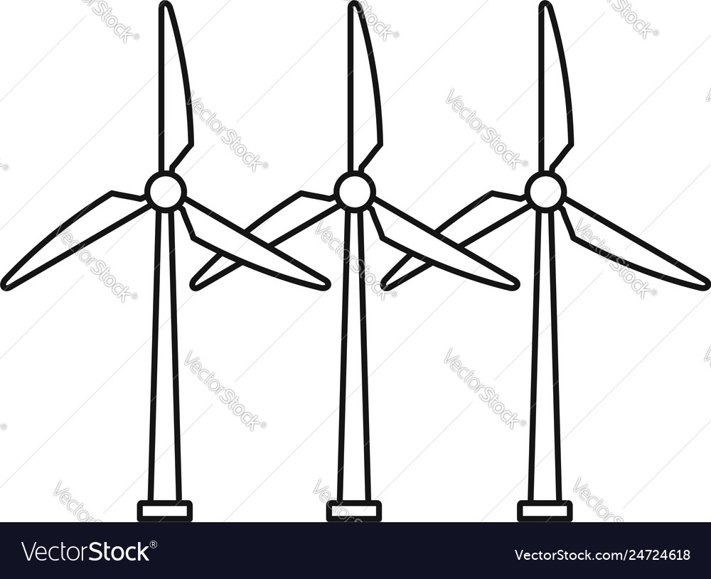 Development wind turbine icon outline style Vector Image