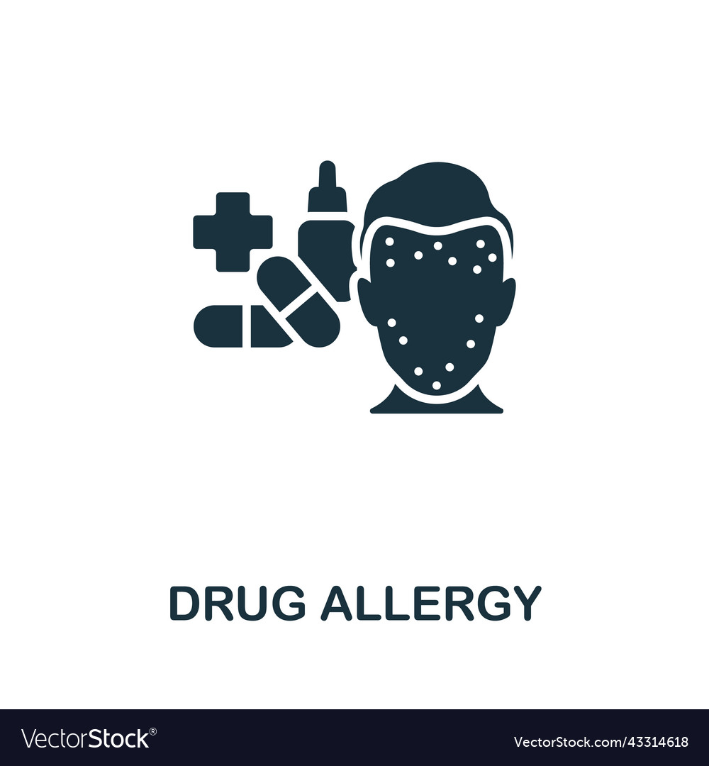 Drug Allergie-Icon monochrom einfach