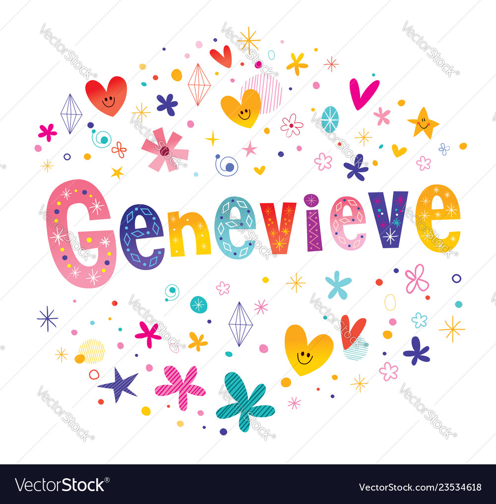 Genevieve girls name Royalty Free Vector Image