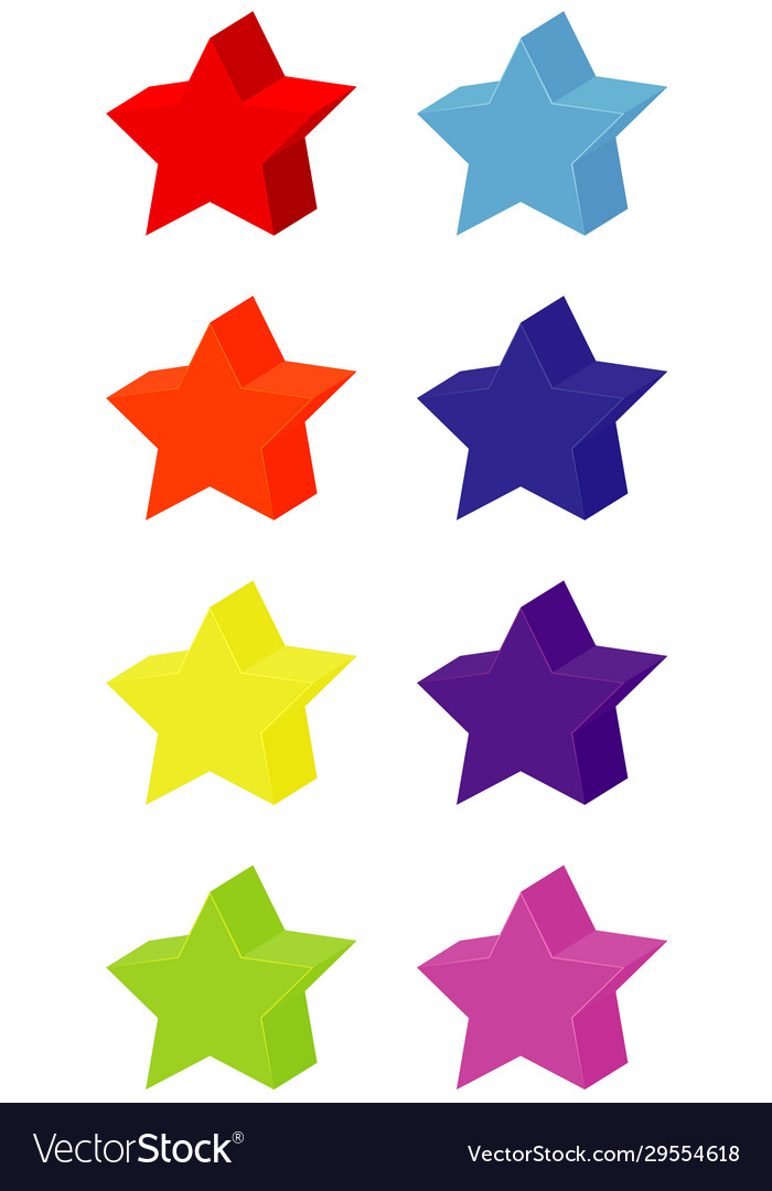 Geometric shape star in many colors