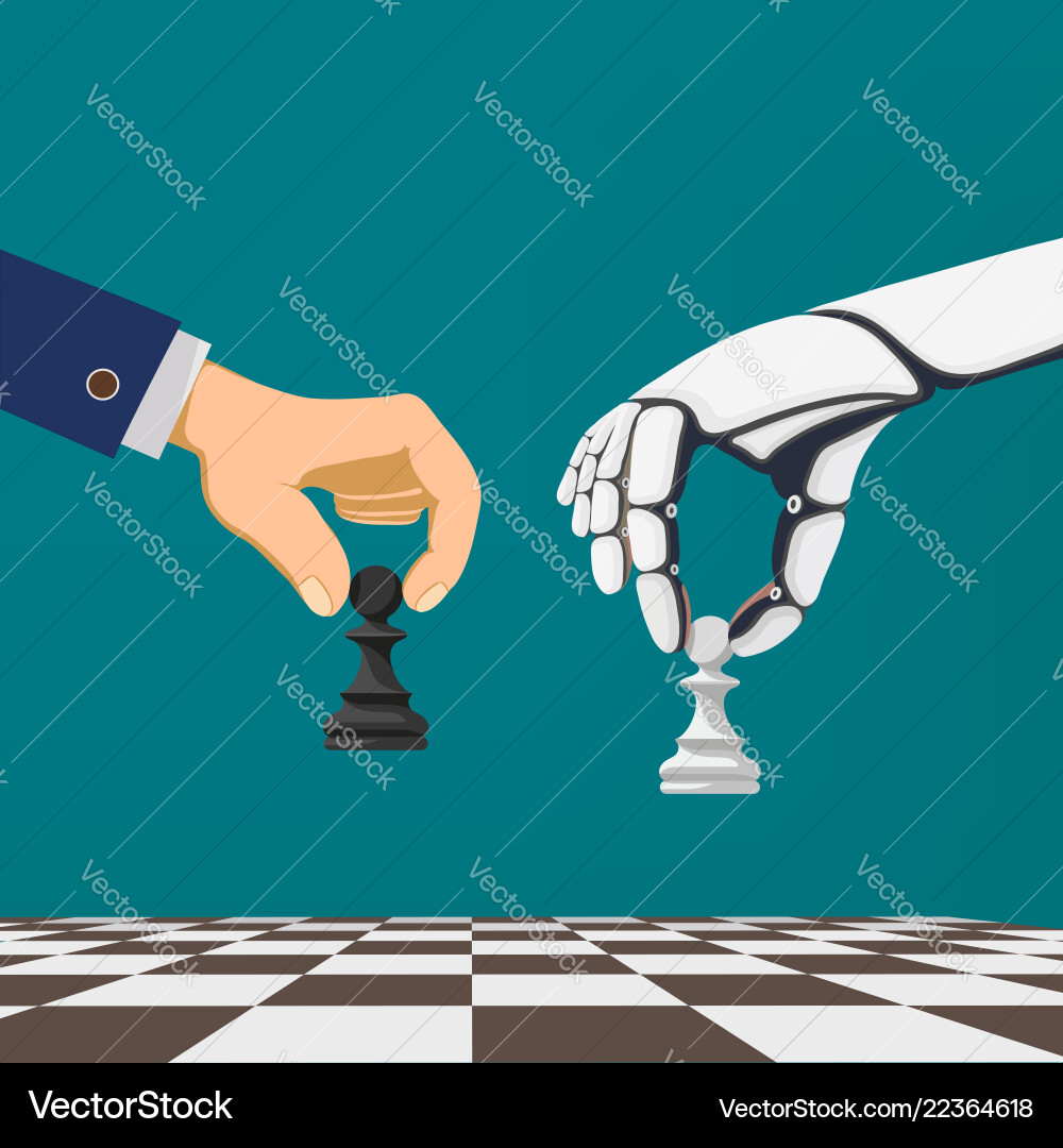 Hand holding a chess Royalty Free Vector Image