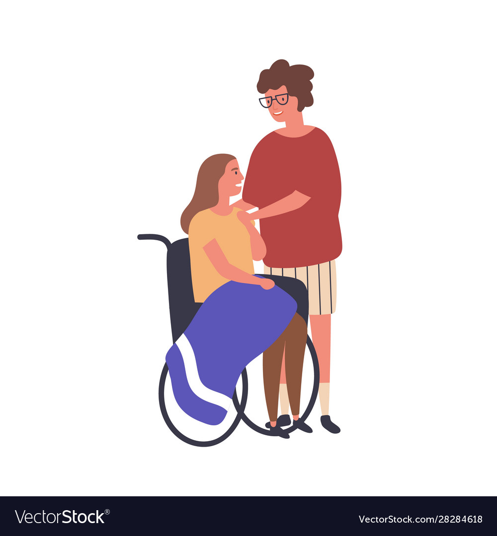 Loving young couple flat Royalty Free Vector Image