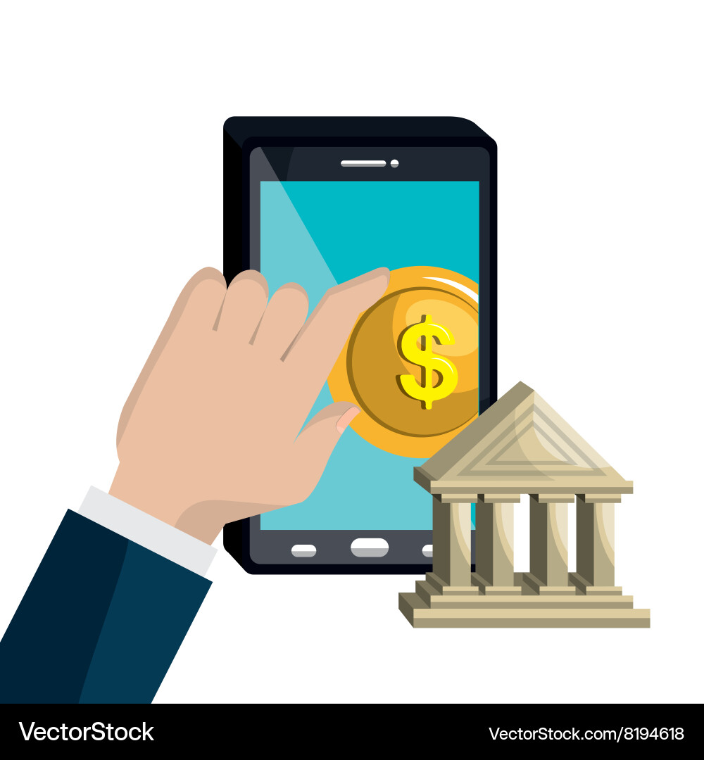 Mobile banking design Royalty Free Vector Image