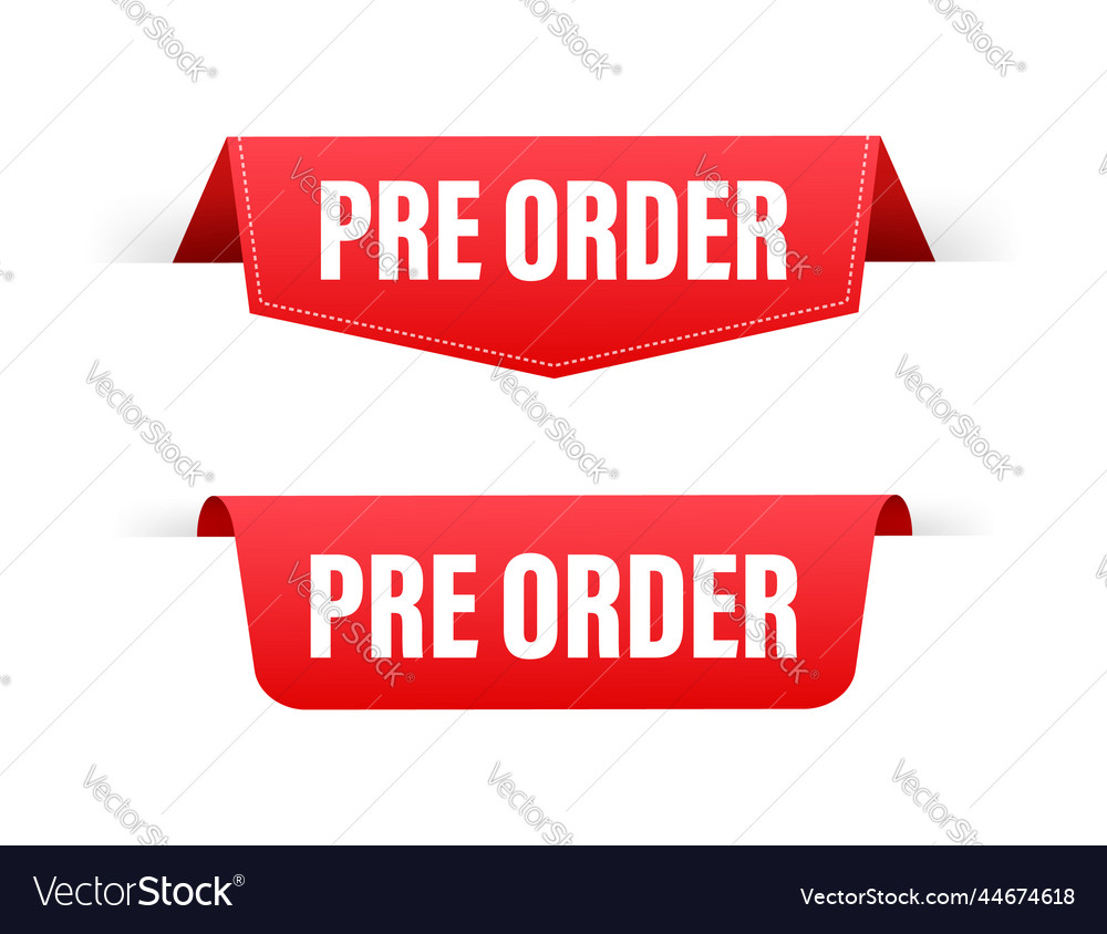 Pre order label banner icon stock