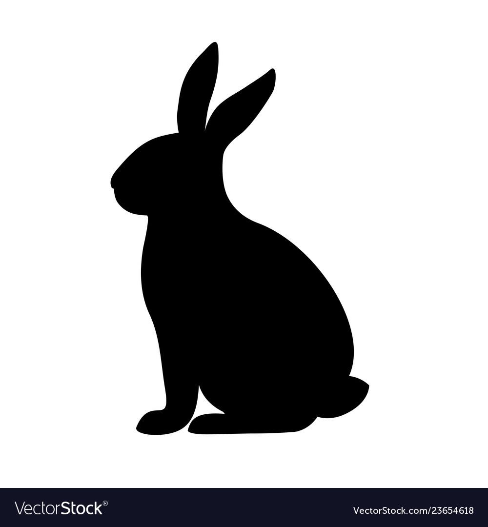 Rabbit silhouette in Royalty Free Vector Image