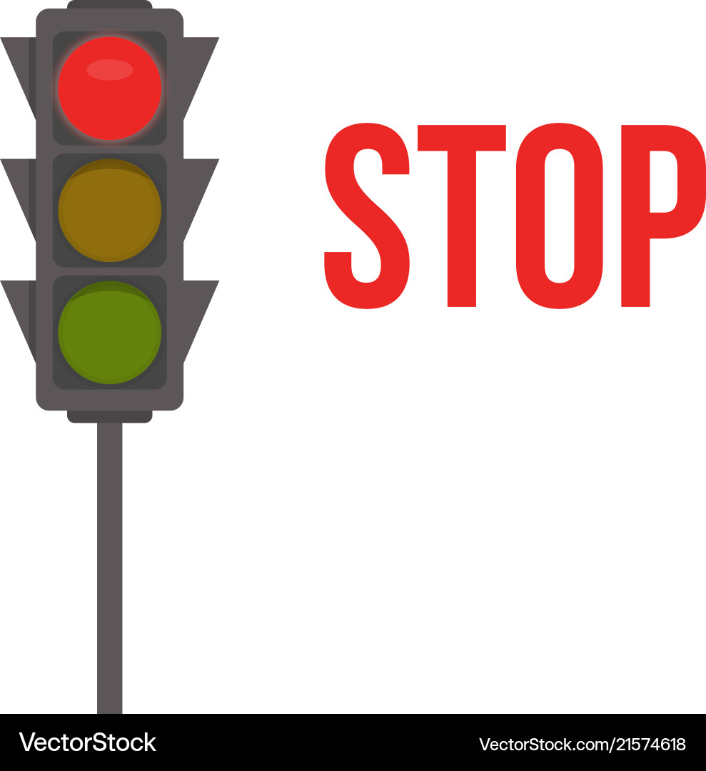 Red Traffic Light Stop Icon Royalty Free Vector Image