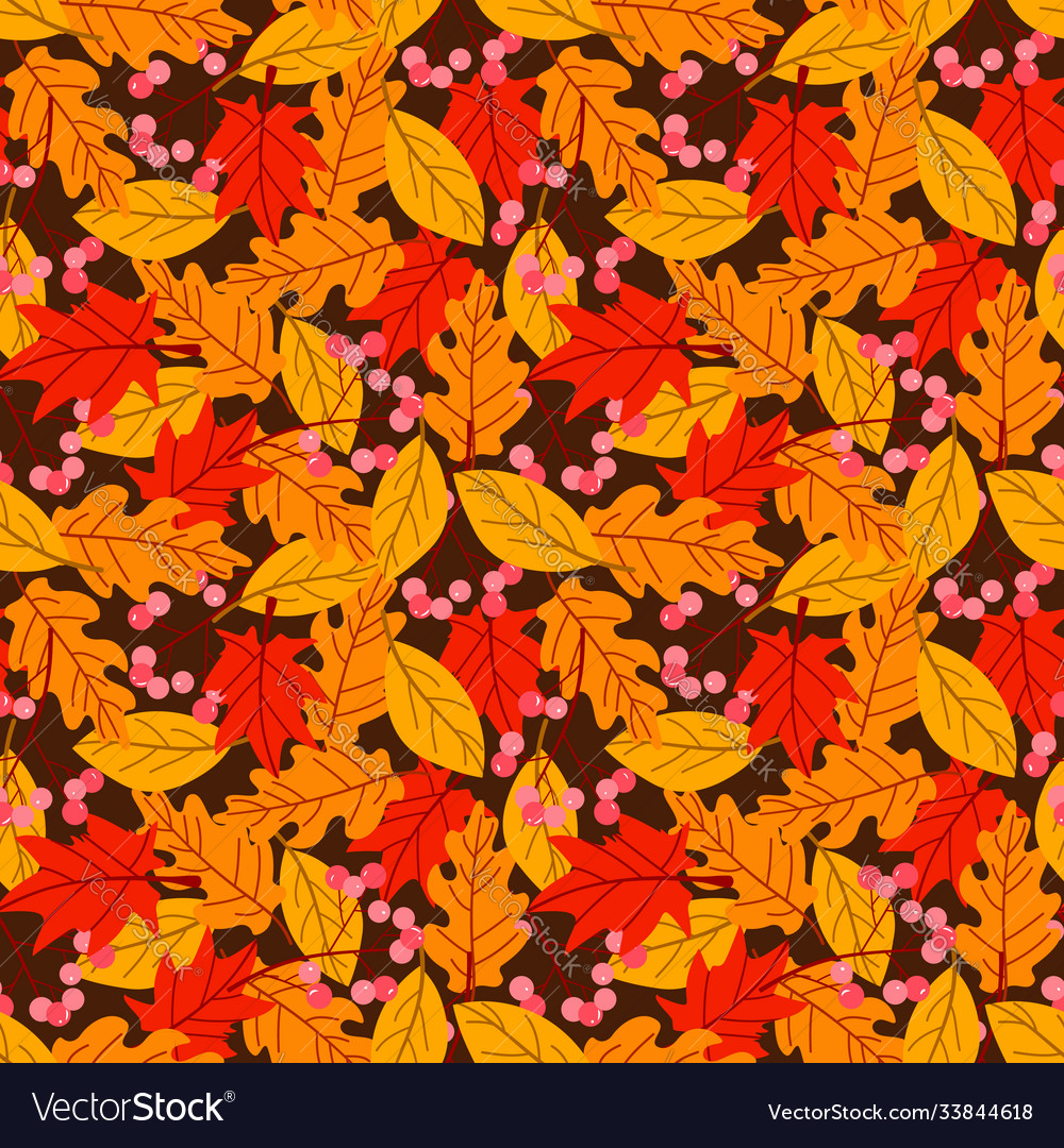 Seamless pattern with acorns and autumn oak Vector Image