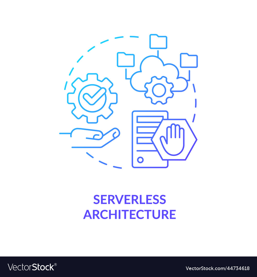 Serverless architecture blue gradient concept icon