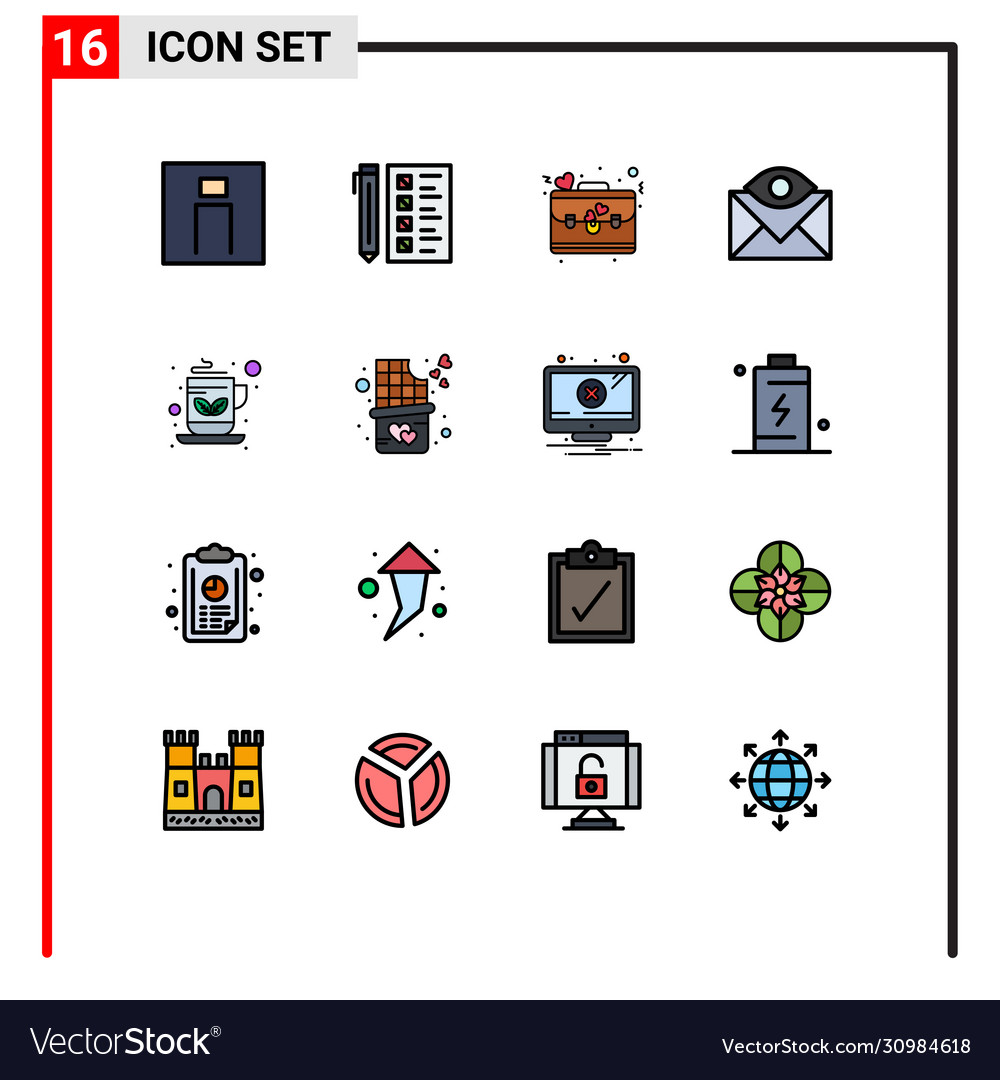 Set 16 modern ui icons symbols signs for email