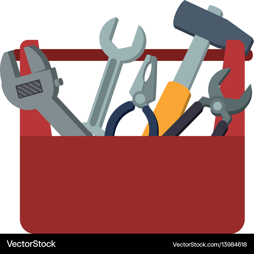 Toolbox carpentry portable Royalty Free Vector Image