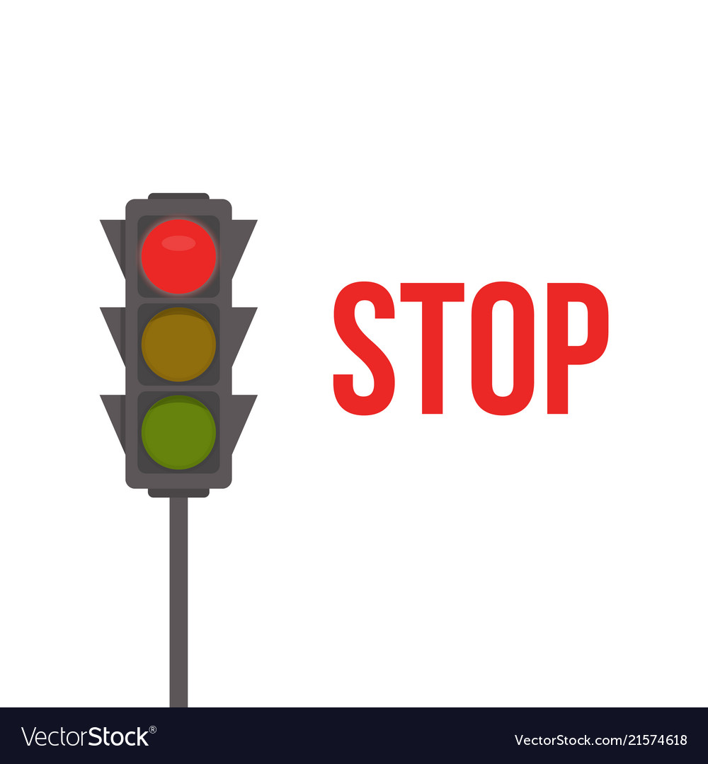 Traffic light isolated icon red lights stop Vector Image