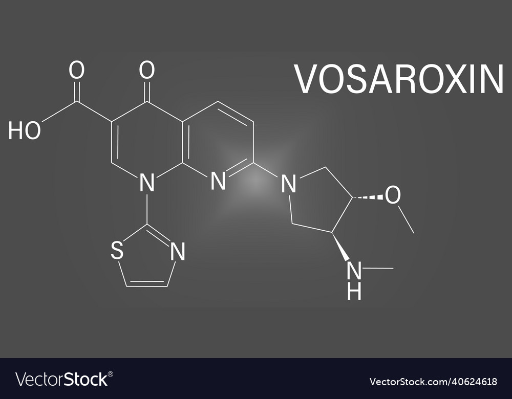 Vosaroxin cancer drug molecule skeletal formula
