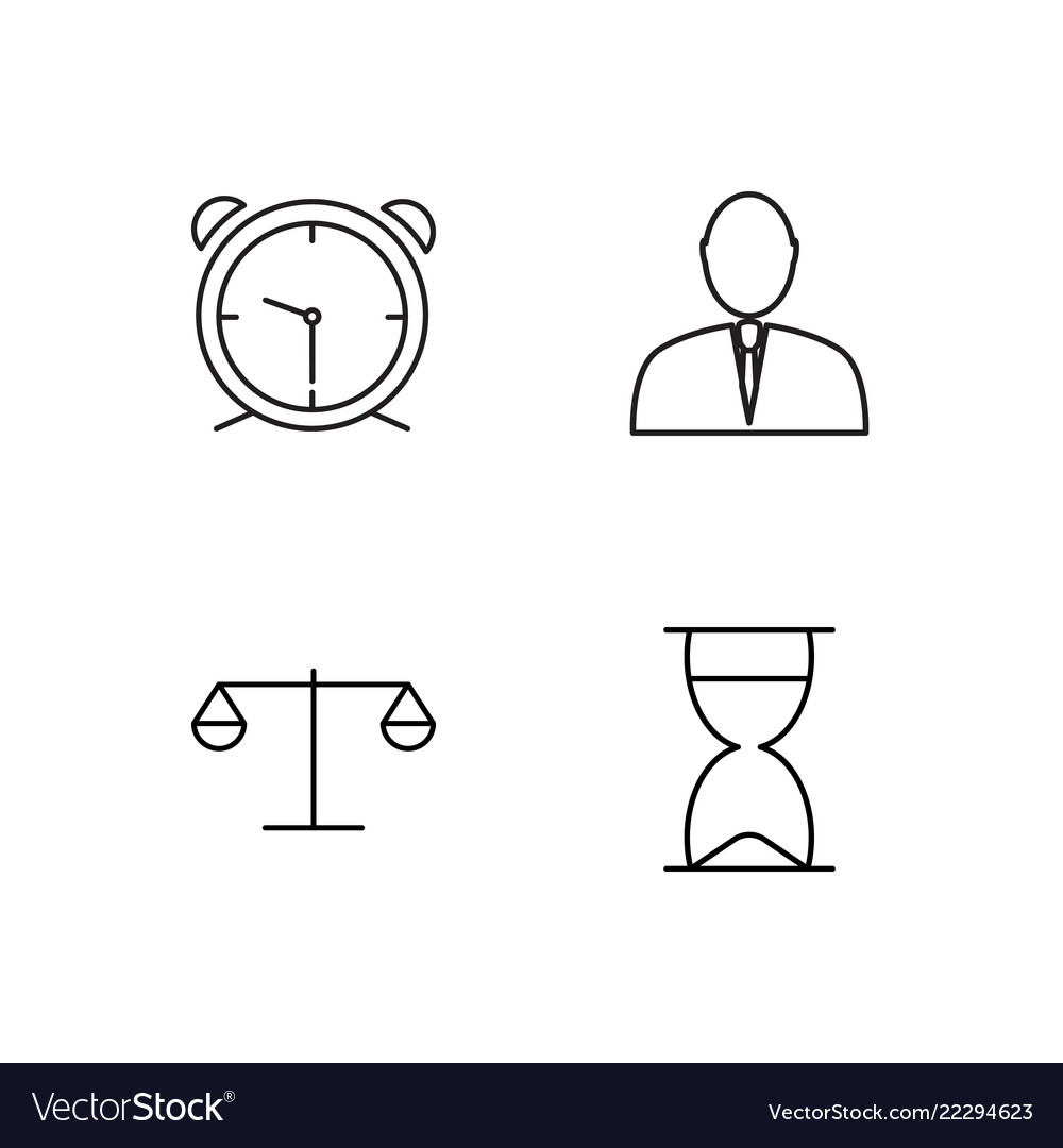 Business simple outlined icons set