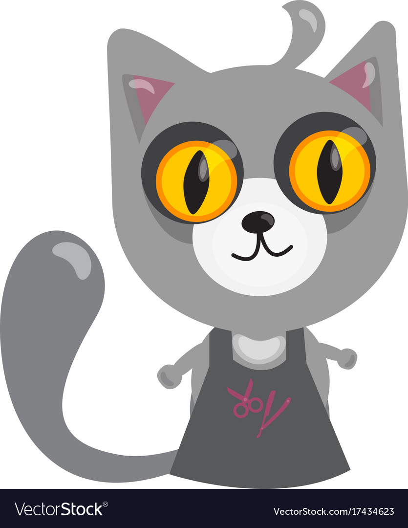 Cartoon character in flat art style cat Royalty Free Vector