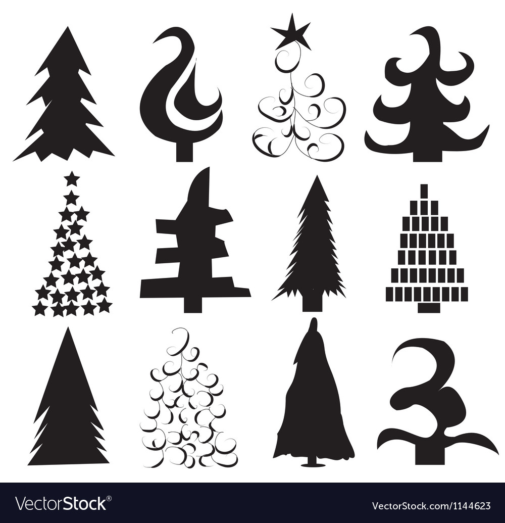 Download Christmas tree shapes Royalty Free Vector Image