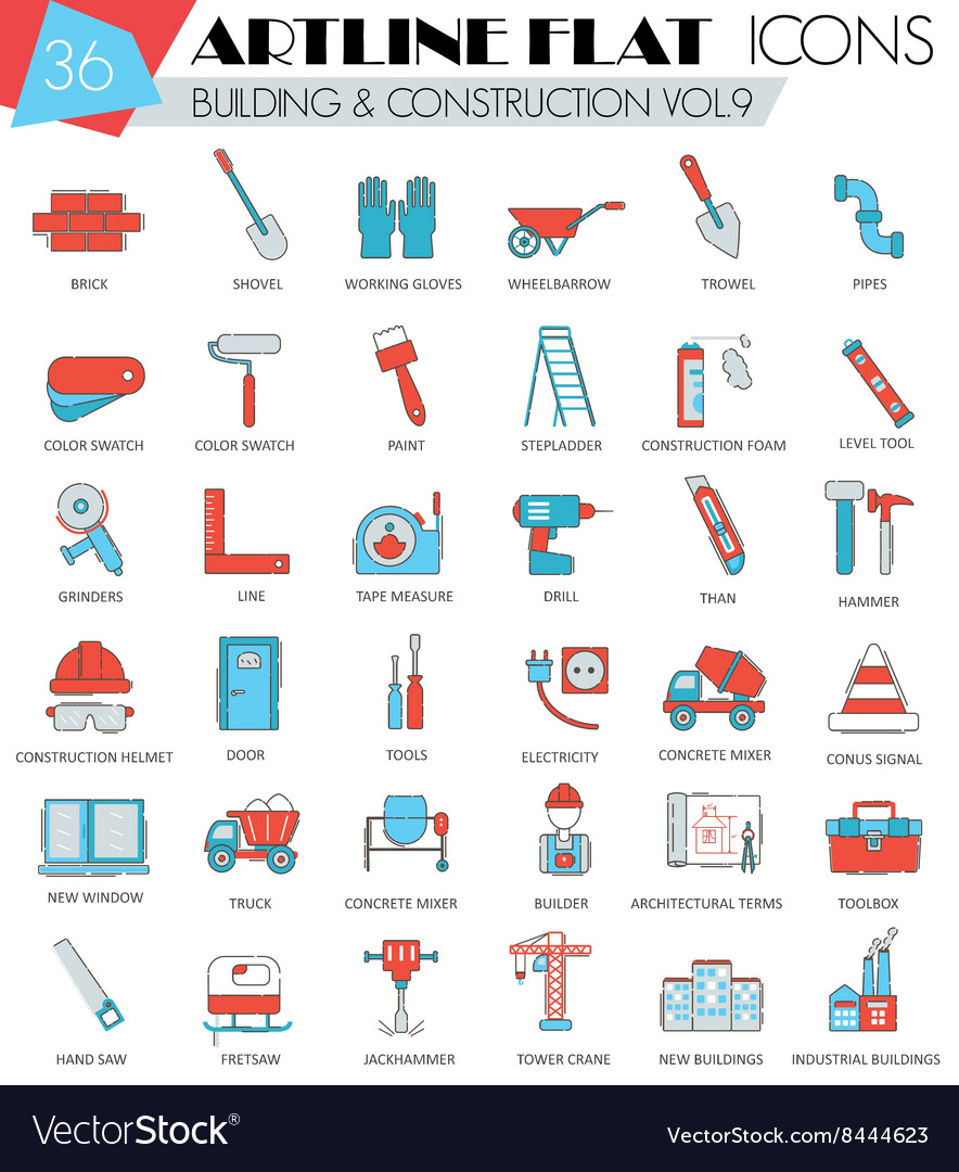 Construction and building tools ultra Royalty Free Vector