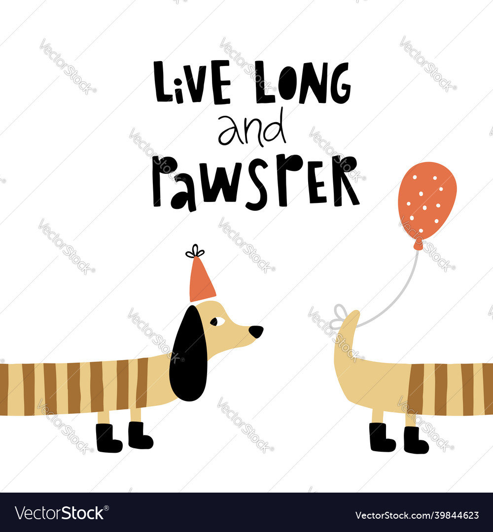 Design of greeting card with funny dog vector image Design of greeting card with funny dog