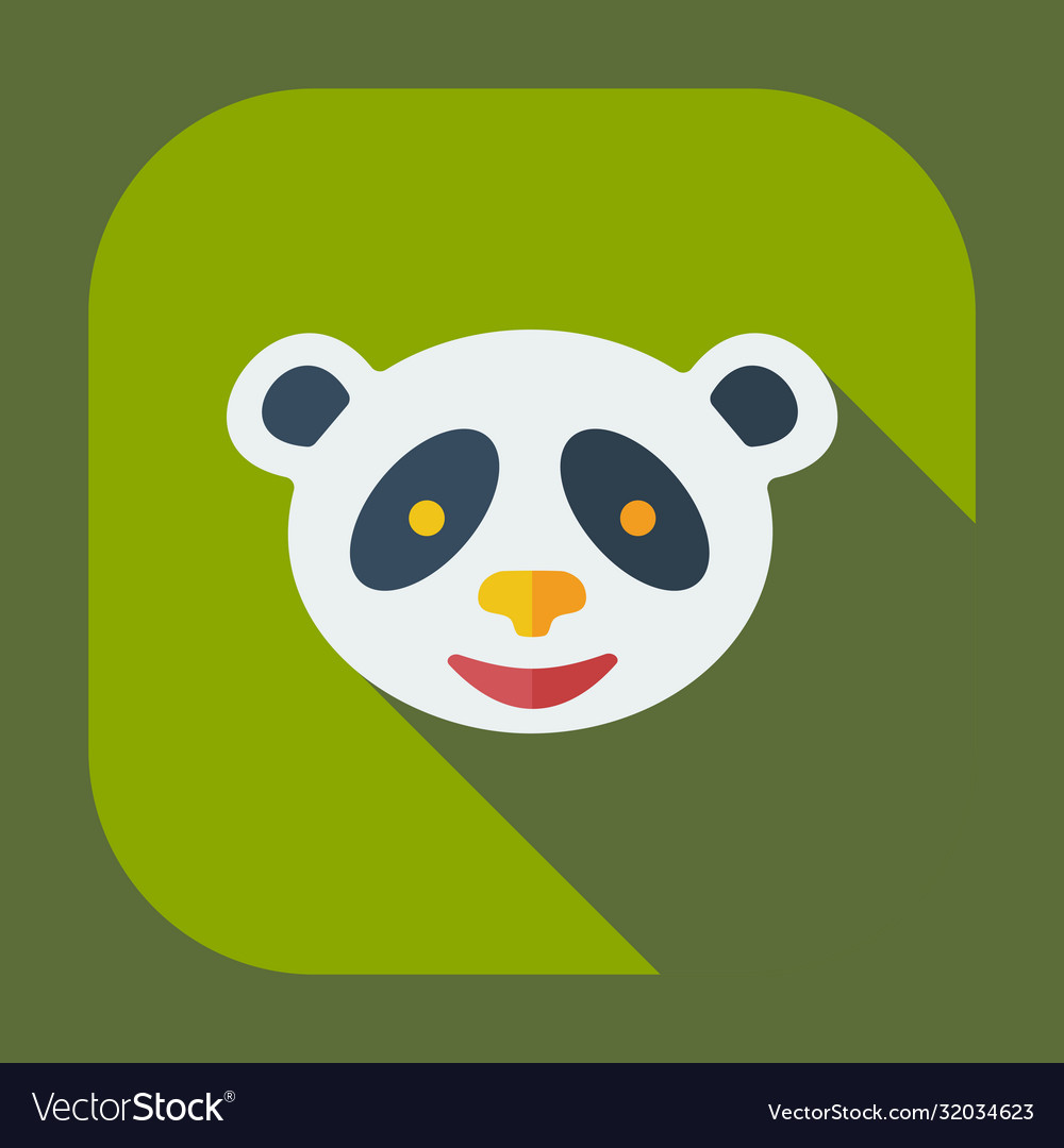 Flat modern design with shadow icons pandas Vector Image