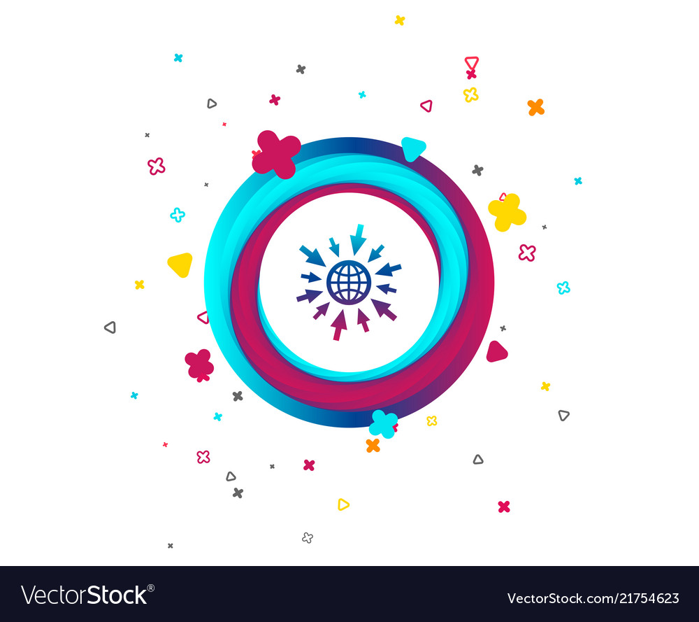 Go to web icon globe with mouse cursors vector image Go to web icon globe with mouse cursors
